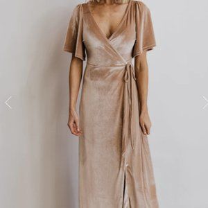Velvet Wrap Maxi Dress
